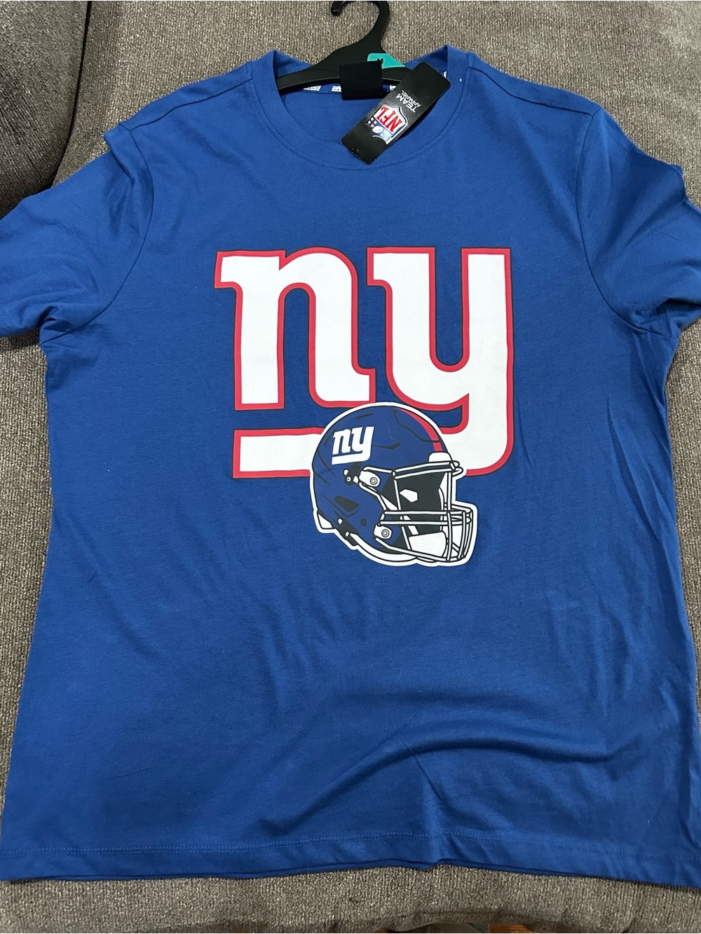 NFL New York Giants Royal Blue 'ny' Helmet Graphic Tee